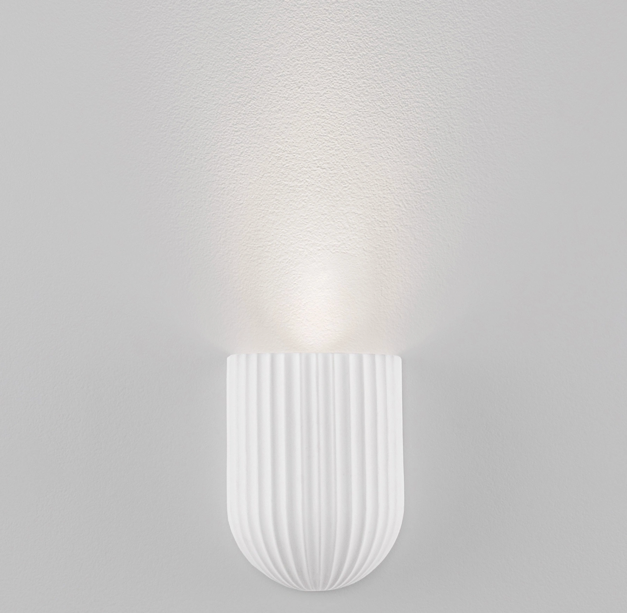 Fluted Decorative Wall Light In White Gypsum - ID 14747