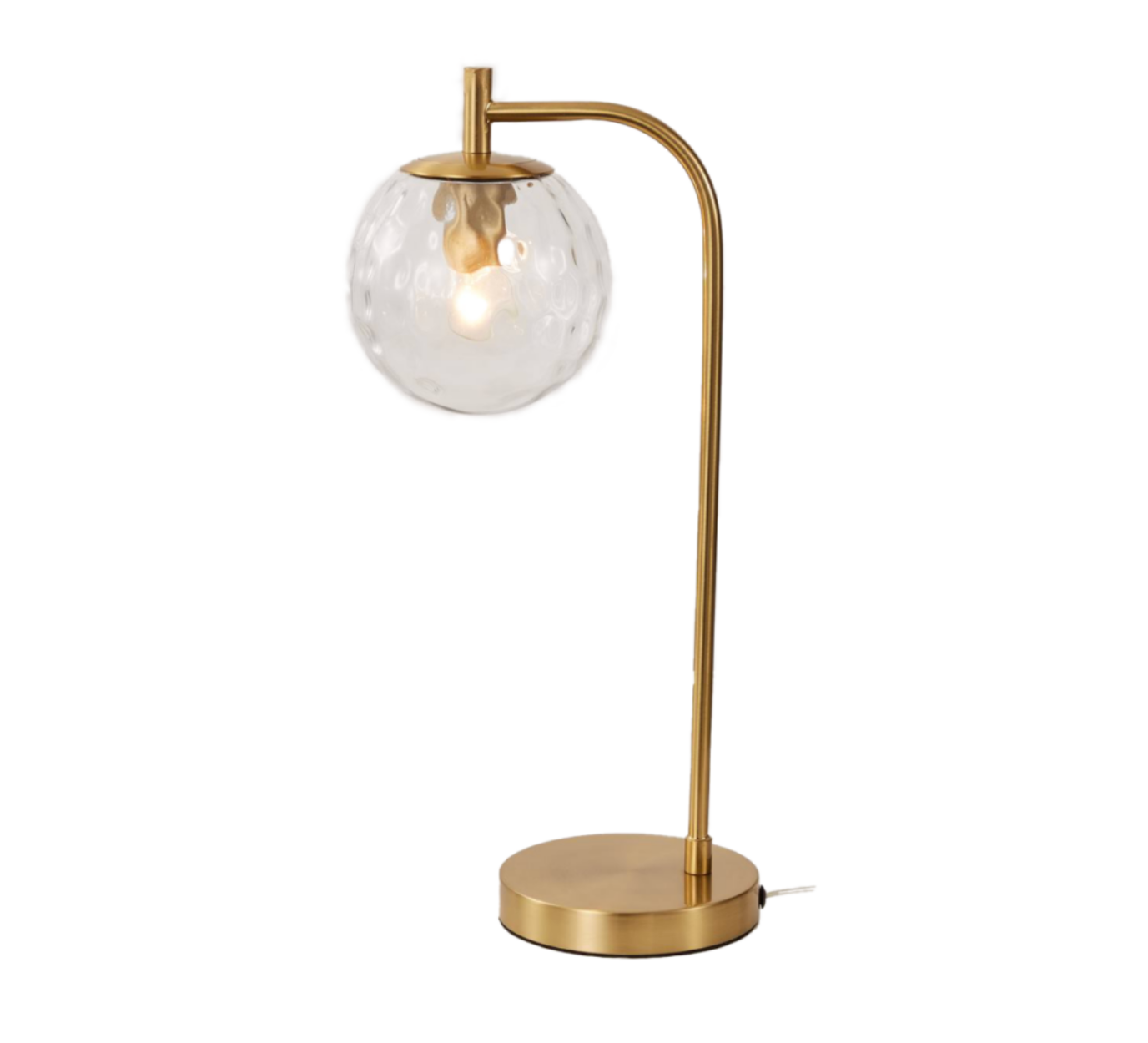 Dimpled Glass Brass Table Lamp - ID 14761