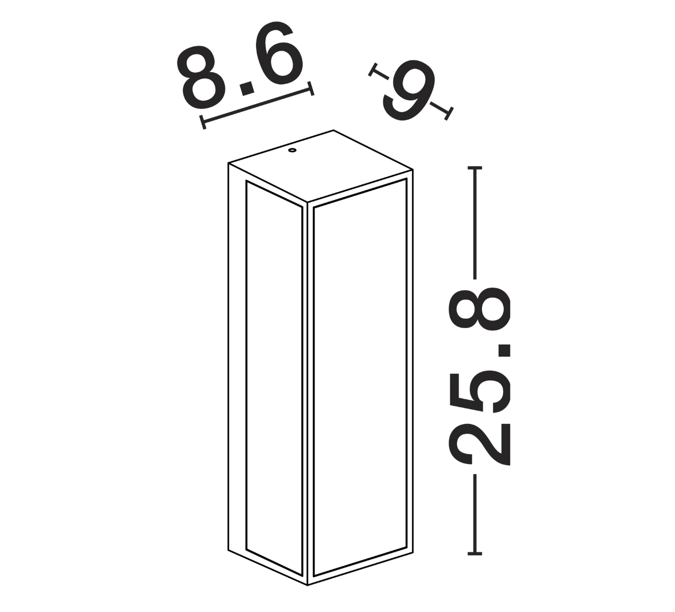Talsa Black Rectangular Decorative Exterior Box Lantern - ID 14787