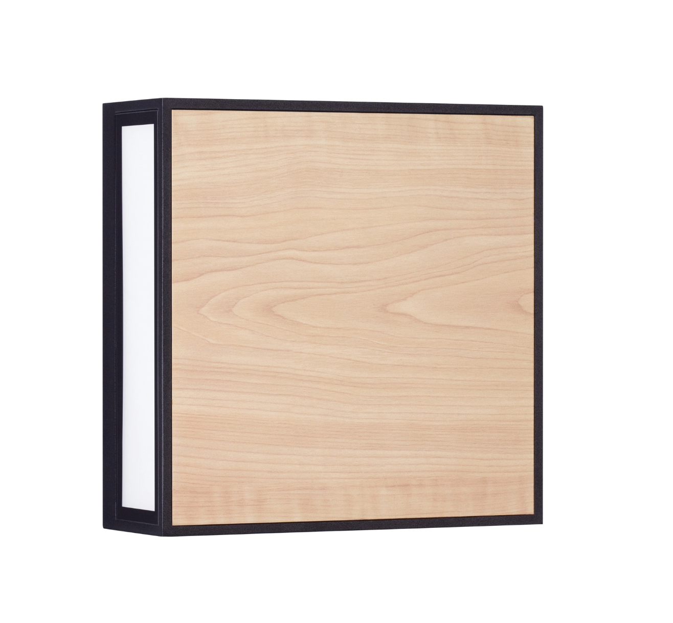Talsa Black/Wood Square Decorative Exterior Box Lantern - ID 14790