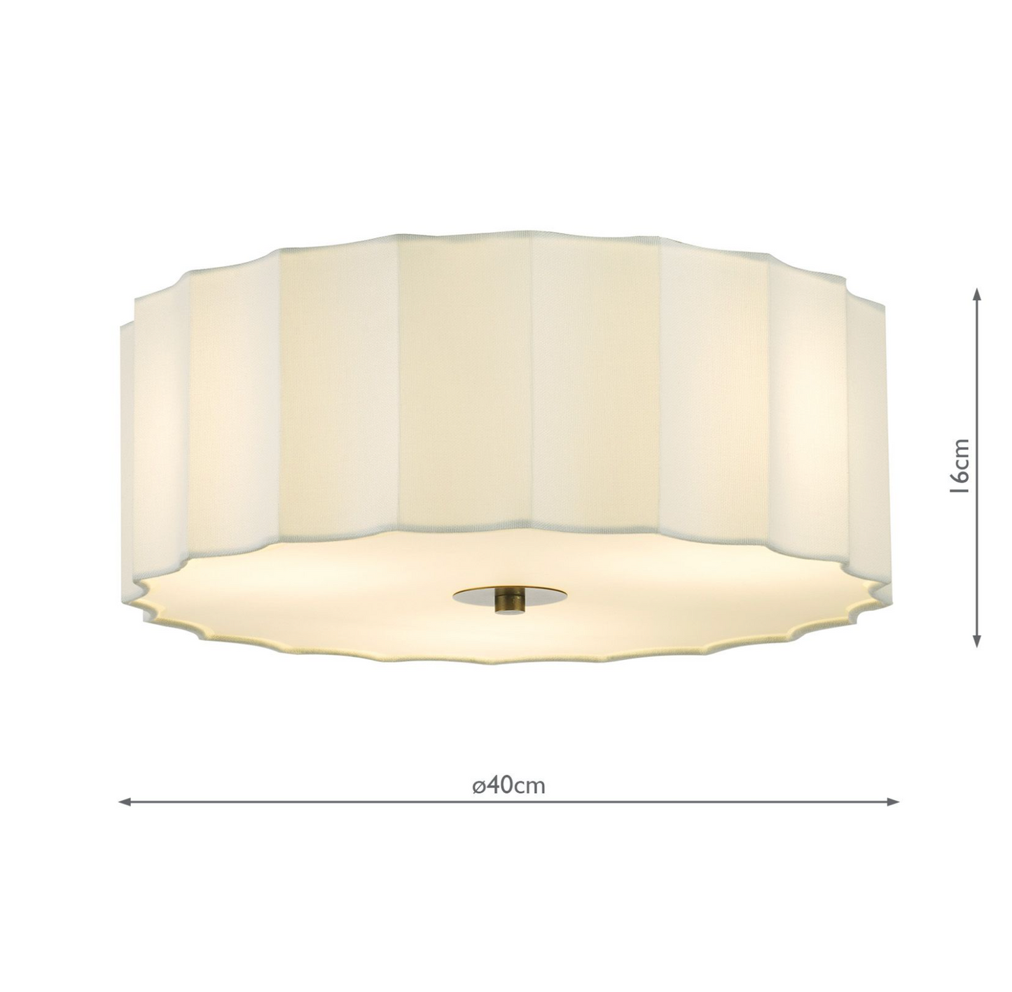 Flush Ceiling Light With Scalloped Shade - ID 14829