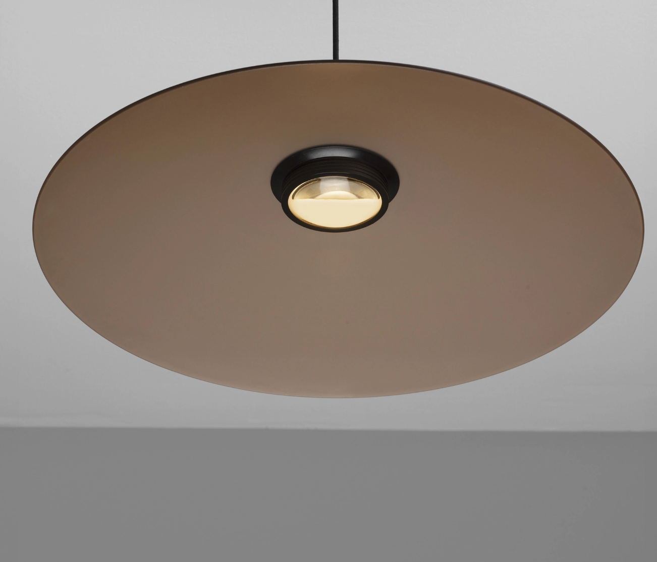 Life 60cm Mocha Brown Glass Disc Pendant - ID 14833