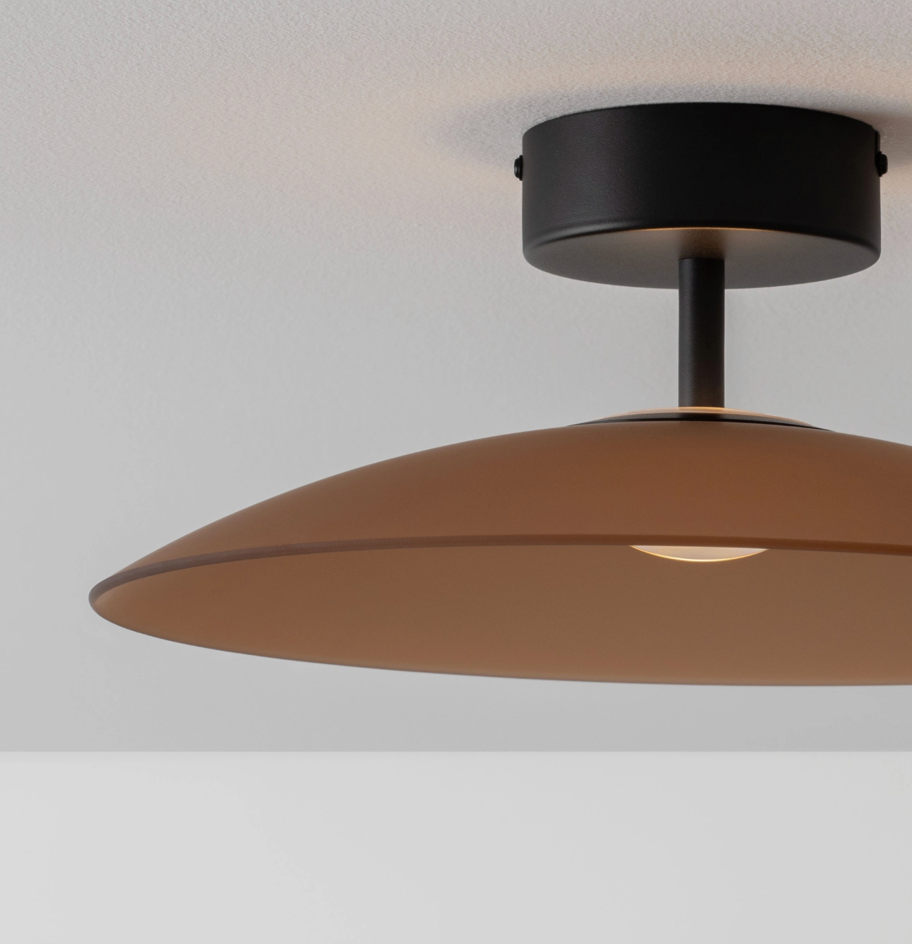 Life Flush 40cm Mocha Brown Glass Disc Light - ID 14835