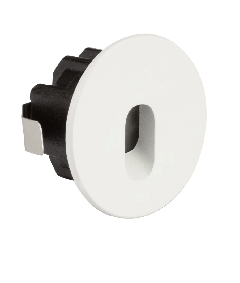 NL ID 14856 indoor wall recessed round step light, white, 3000K, in-line driver