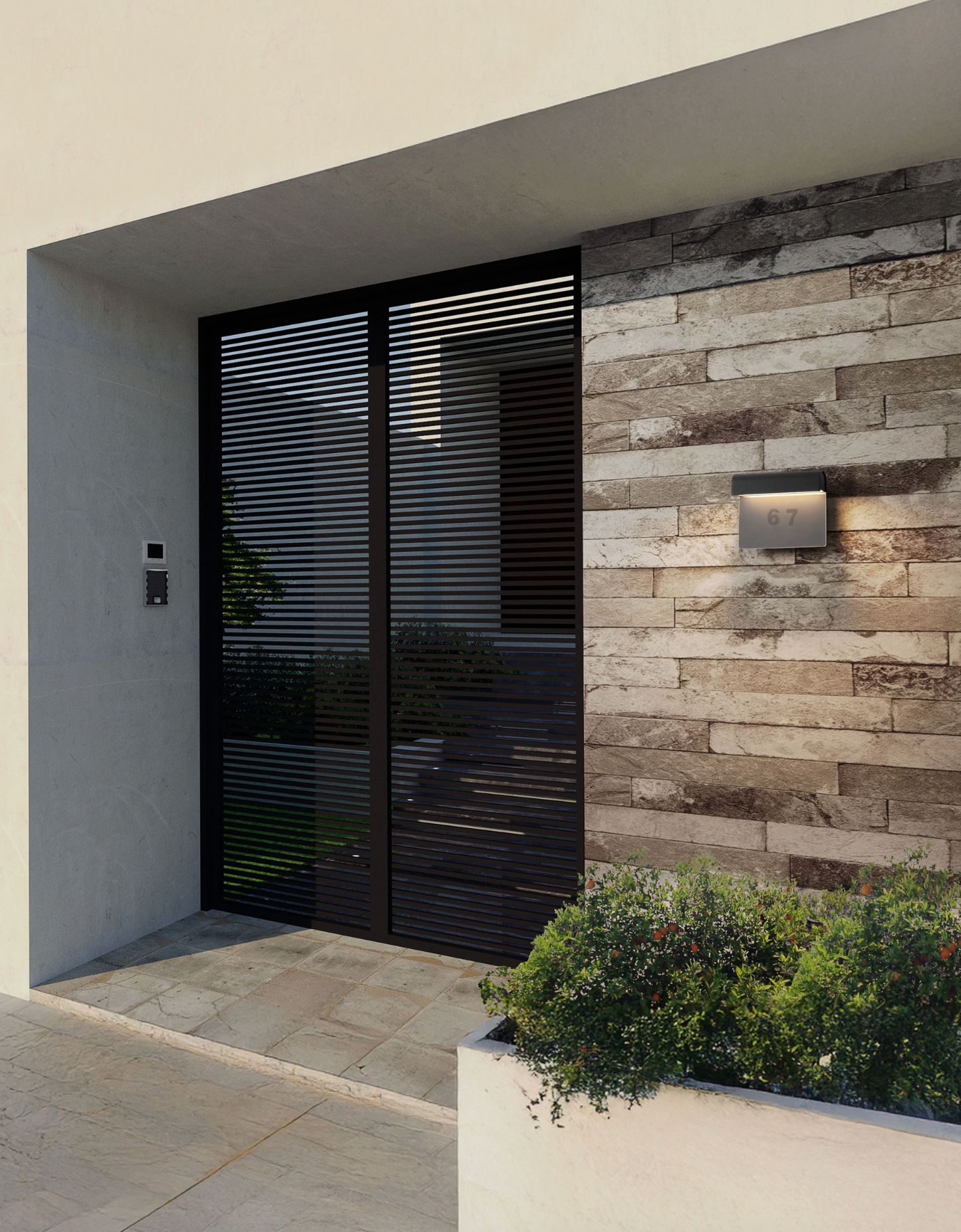 NL Landi Black Outdoor Wall Light IP54 - ID 14676