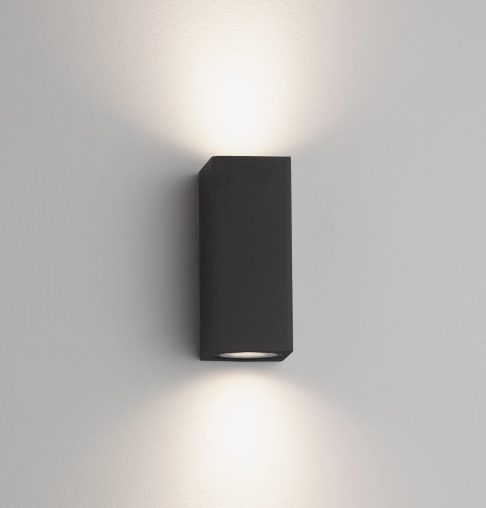 TOME Black IP65 Outdoor 2lt Wall Light - ID 14921