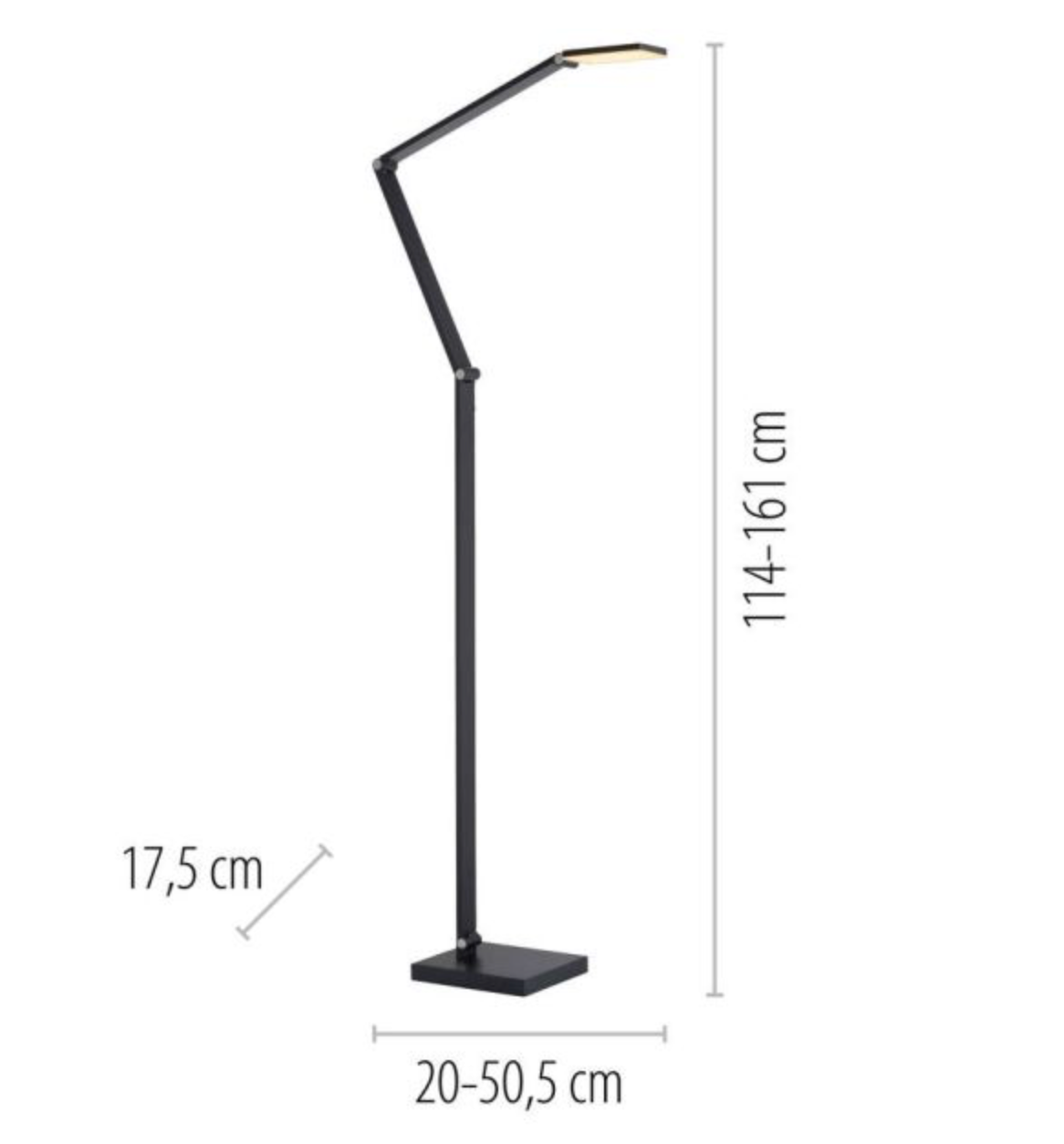 YAMS Adjustable Grey 8W LED Floor Lamp - ID 14960