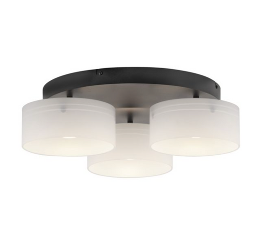 MAKI Black LED 3 Light Flush Ceiling Light - ID 14973