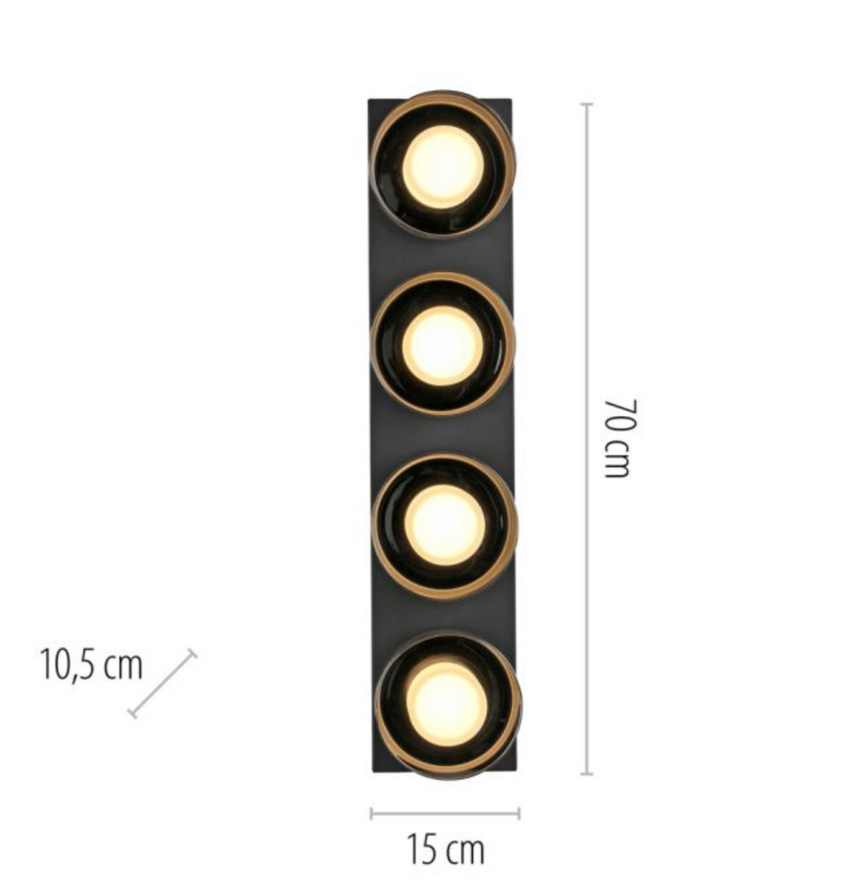 RALI Black and Smoked LED 4-Light Flush Ceiling Light - ID 14984