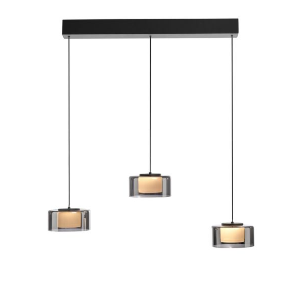 RALI Black and Smoked LED 3-Light Linear Pendant - ID 14986