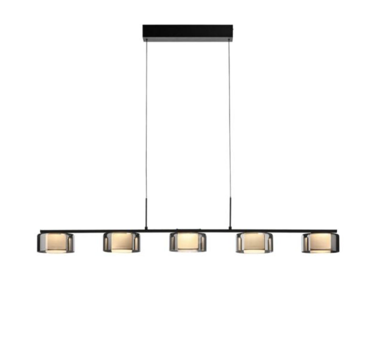 RALI Black and Smoked LED Linear Bar Pendant - ID 14990