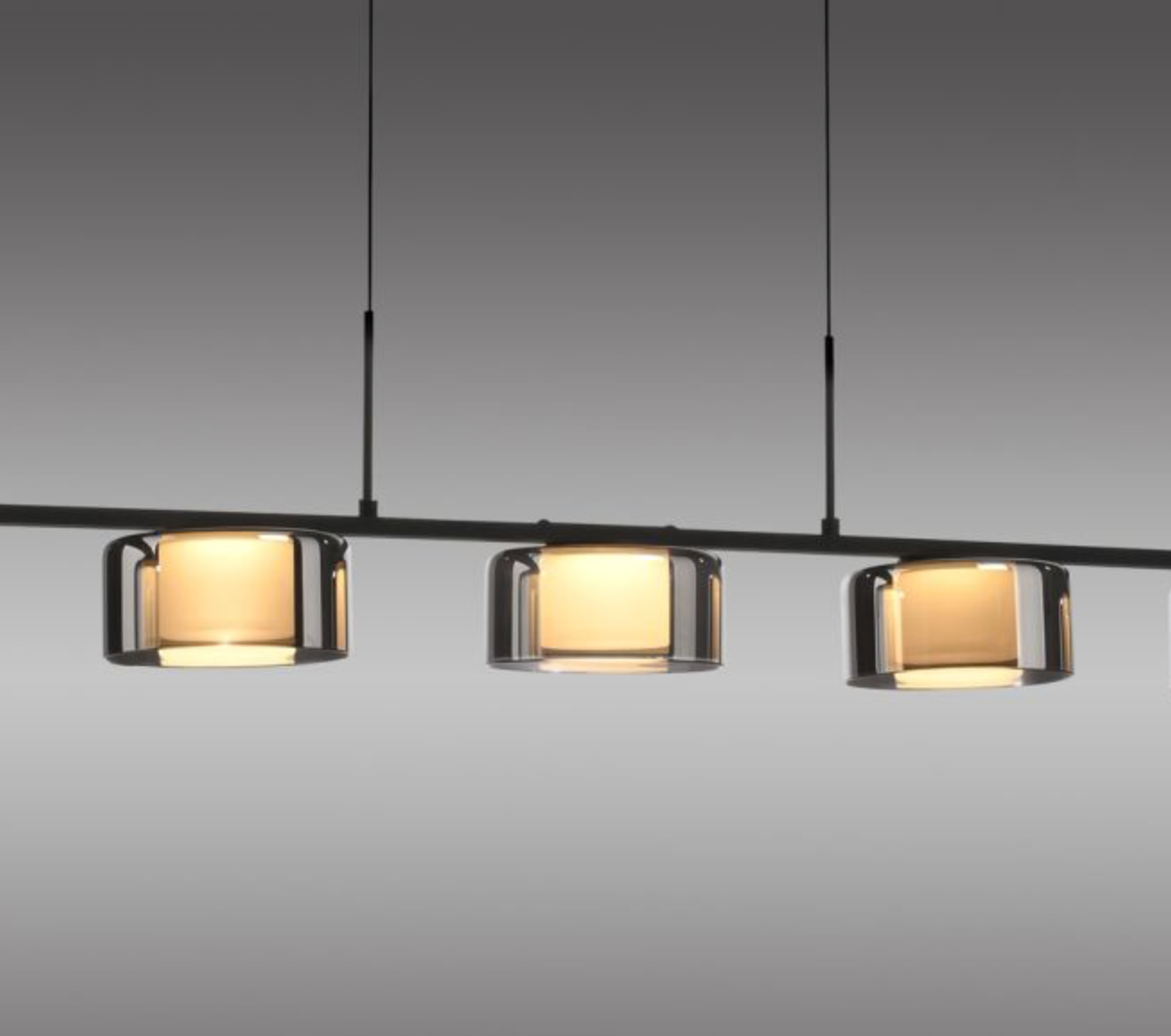 RALI Black and Smoked LED Linear Bar Pendant - ID 14990