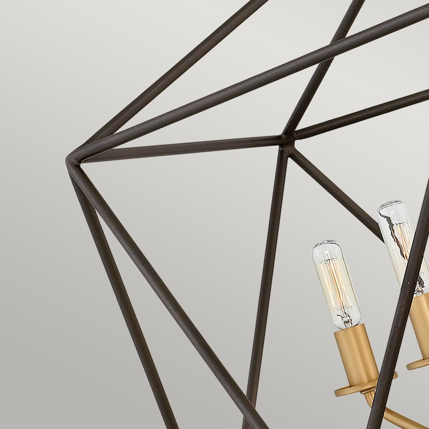 Geometric Black and Gold 5 Light Chandelier - ID 14996