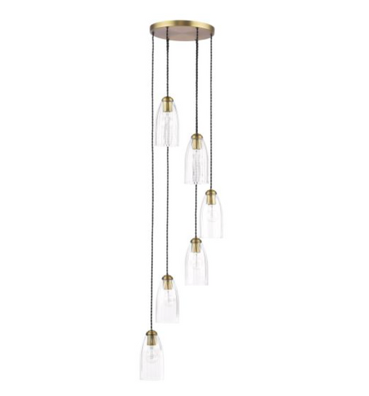 Rolo Elegant Antique Bronze 6 Light Multi Pendant - ID 15001