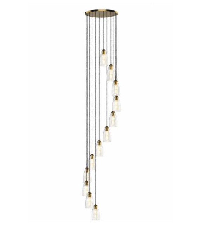 Rolo Elegant Antique Bronze 12 Light Multi Pendant - ID 15003