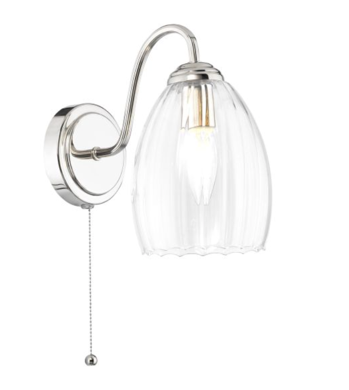 Rolo Elegant Polished Nickel Wall Light - ID 15004