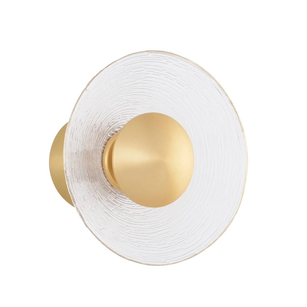 LIS Textures Acrylic and Brass Gold 20cm Wall Light - ID 15019
