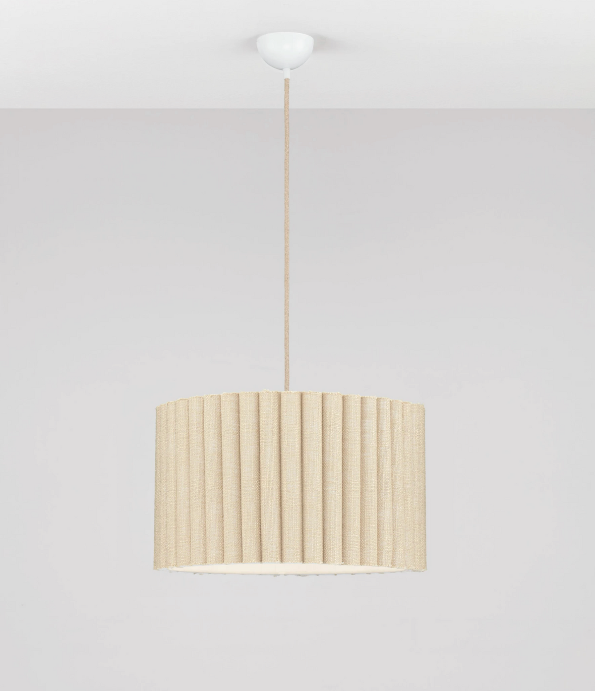 NL Niso Yellow Linen Pendant, Yellow Cable, White Canopy - ID 14889