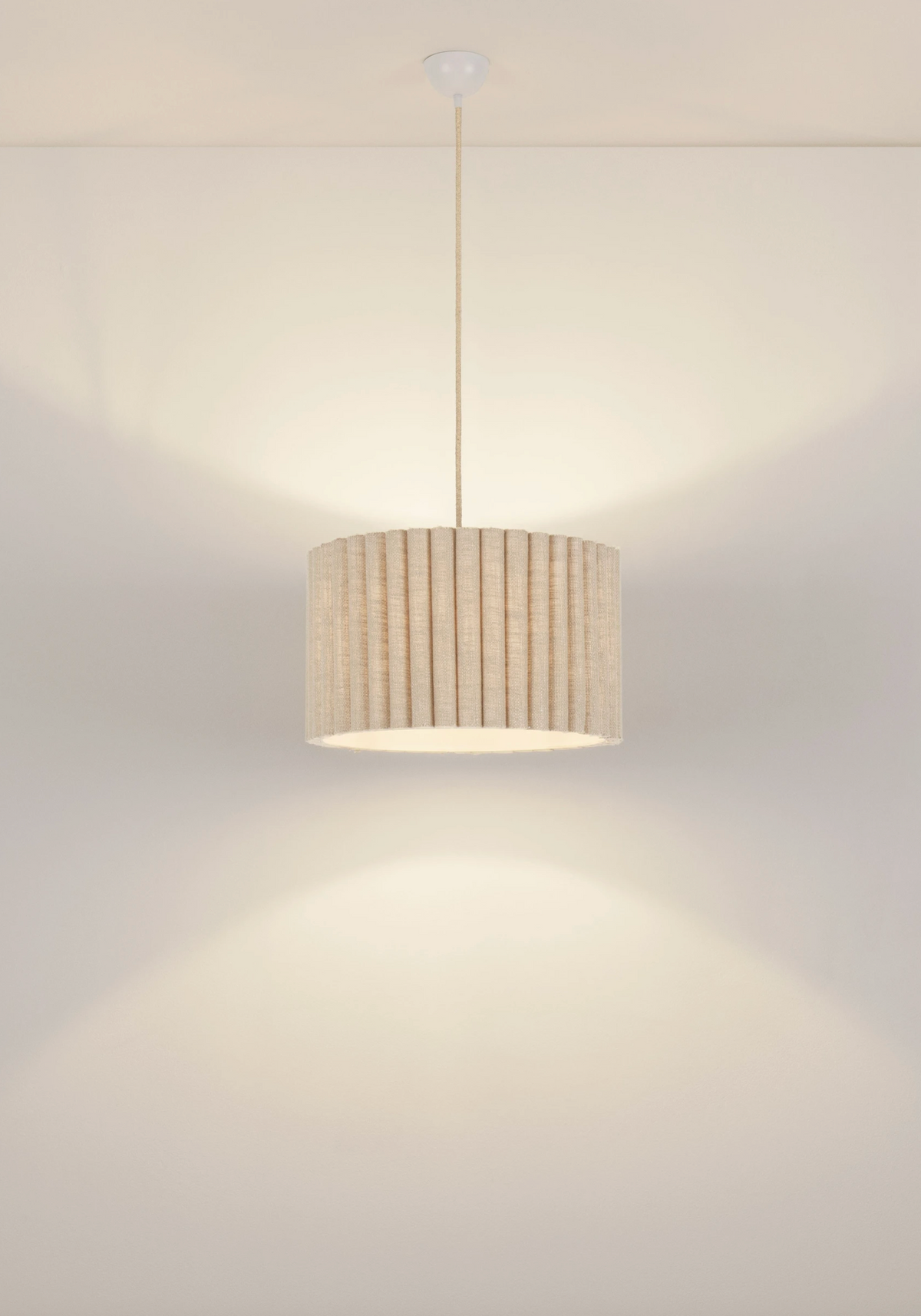 NL Niso Yellow Linen Pendant, Yellow Cable, White Canopy - ID 14889