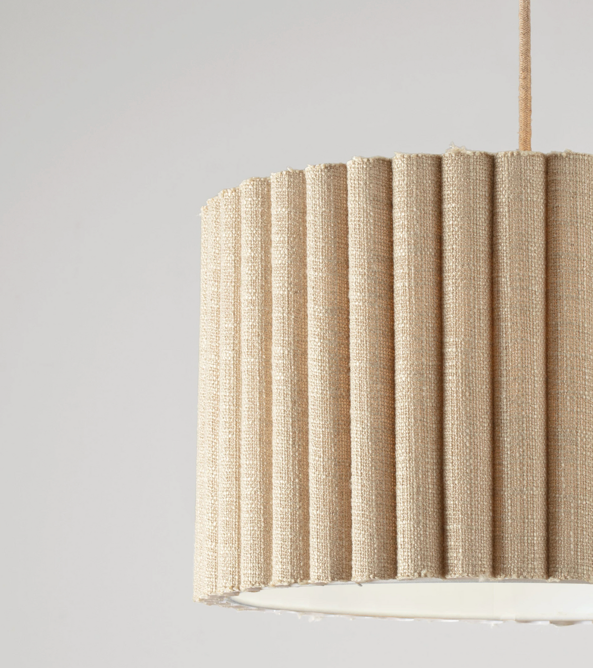 NL Niso Yellow Linen Pendant, Yellow Cable, White Canopy - ID 14889