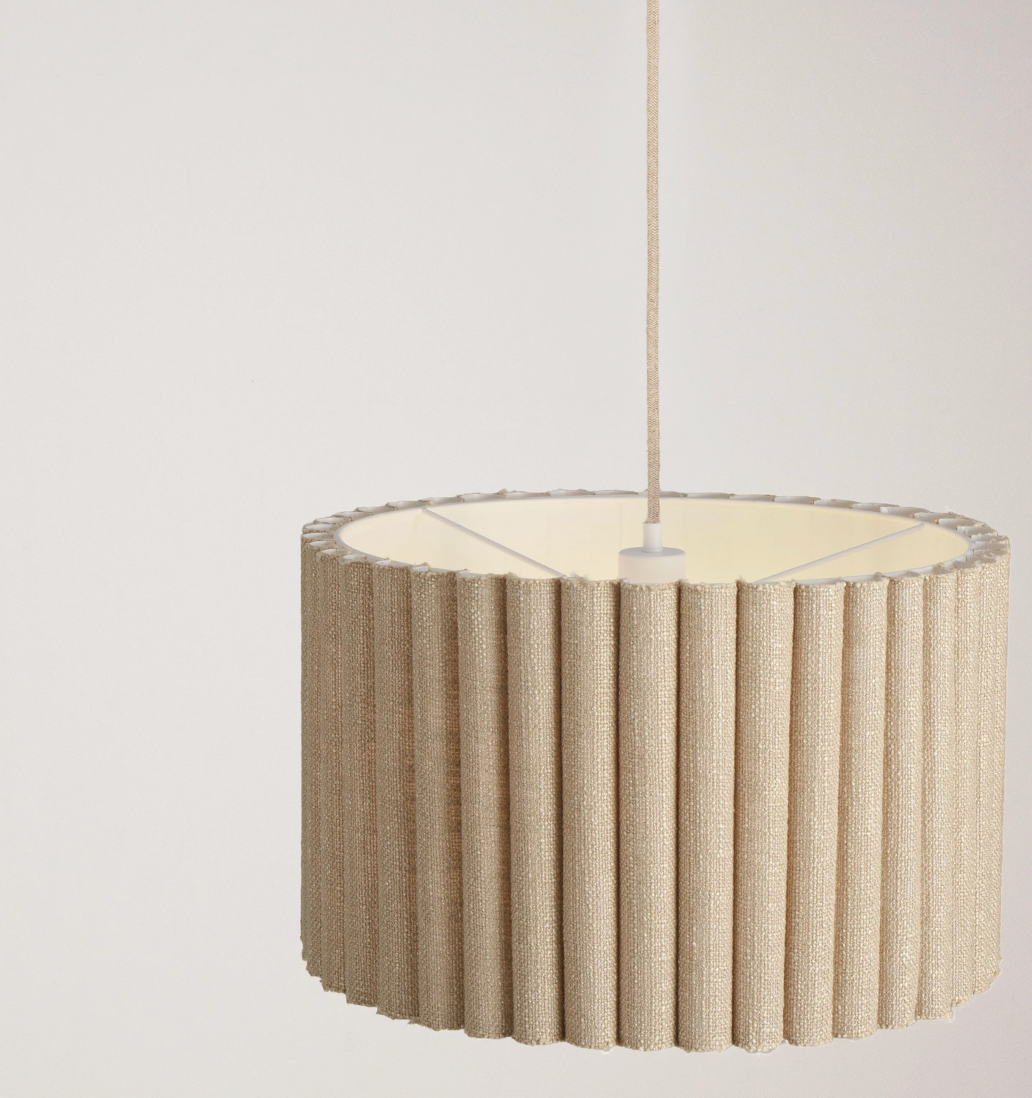 NL Niso Yellow Linen Pendant, Yellow Cable, White Canopy - ID 14889