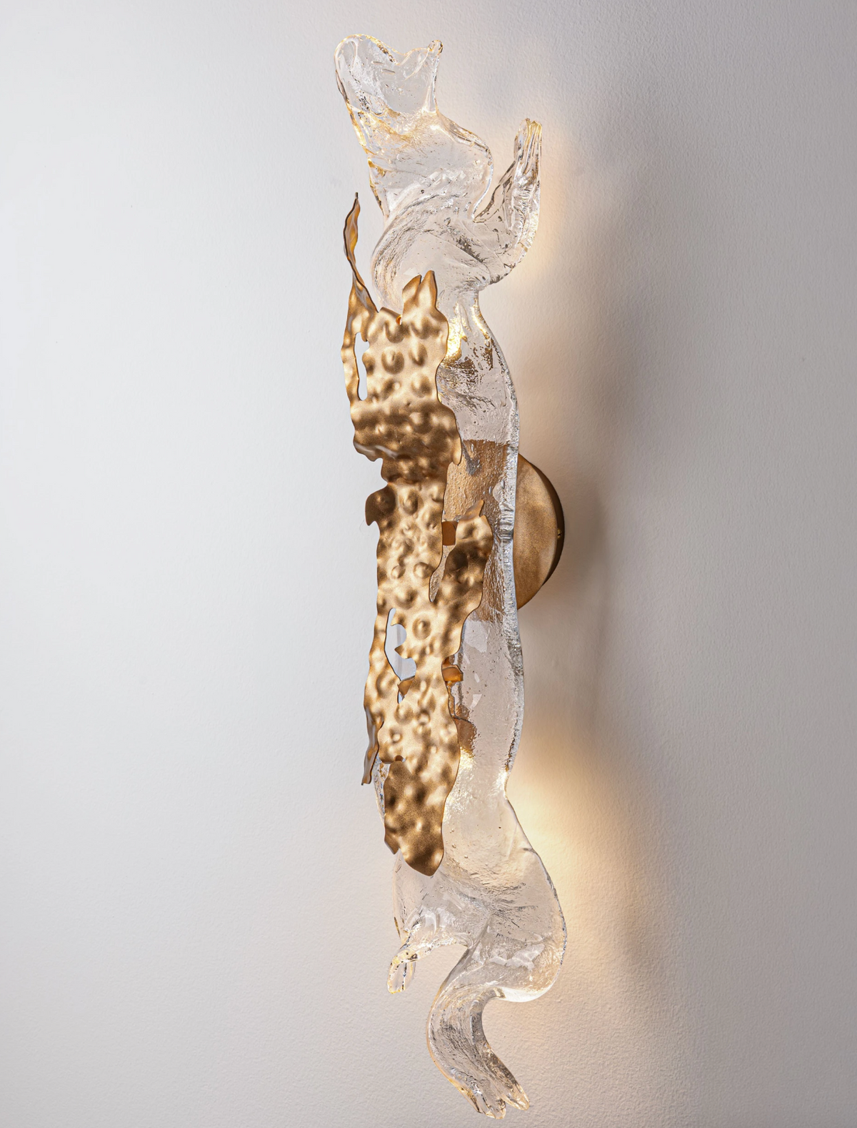 Sevra Gold Steel and Glass LED Wall Light - ID 15053