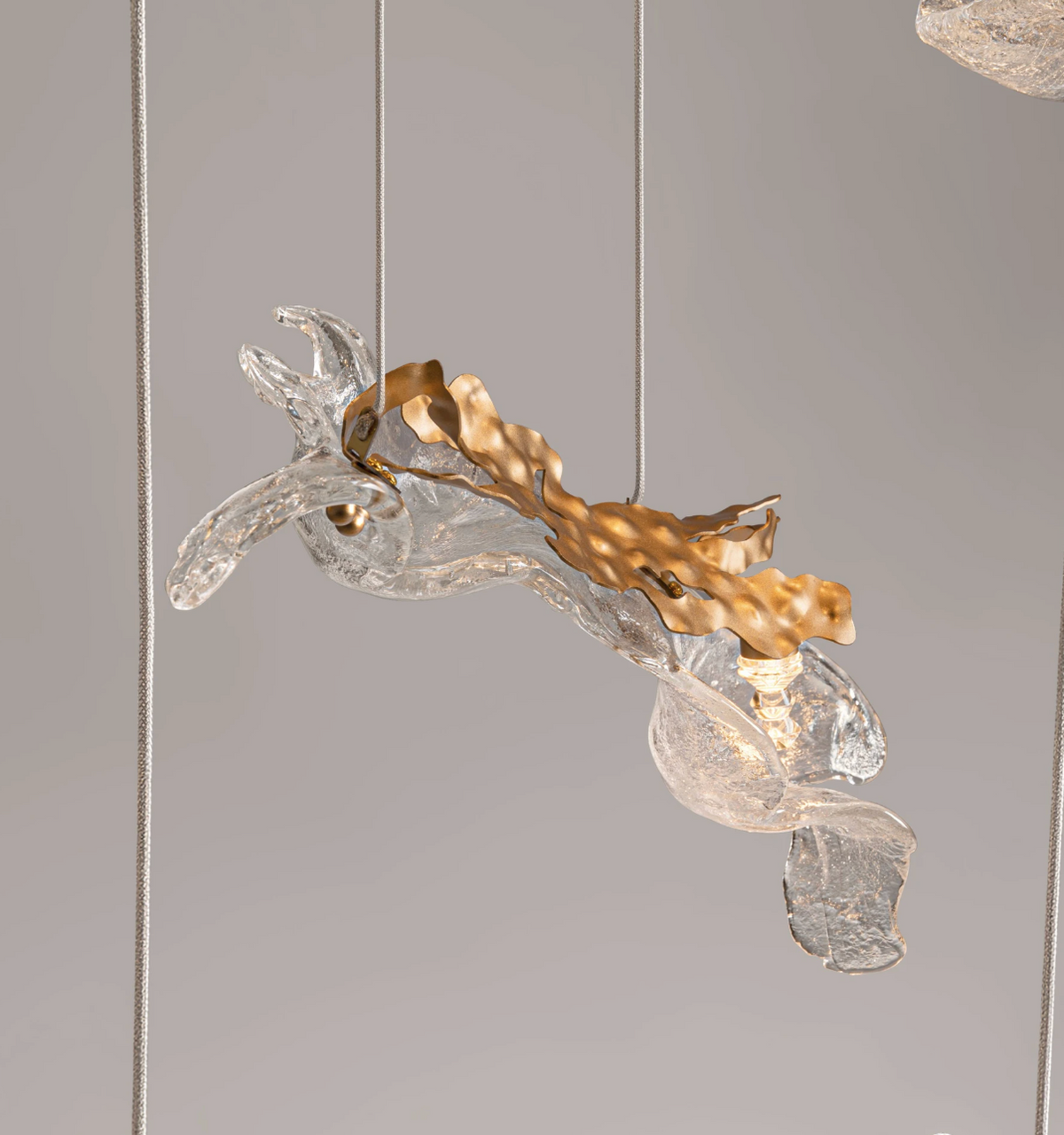 Sevra Gold Steel and Glass LED 100cm Round 10 Light Multi Pendant - ID 15057