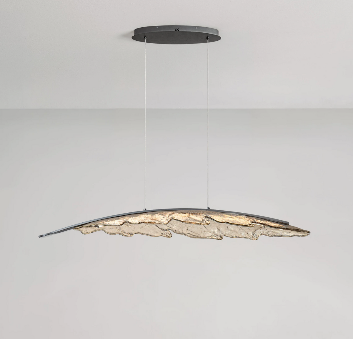 JAY Mocha Glass & Anthracite Steel Large Suspension Light - ID 15059