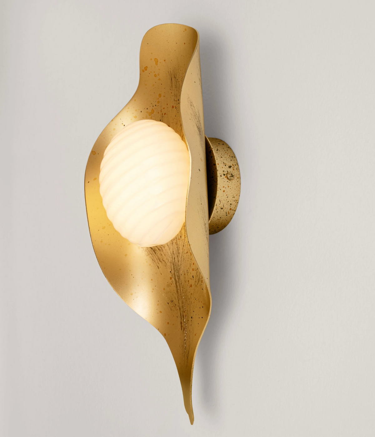 Rola Gold Steel & Opal Decorative Wall Light - ID 15072