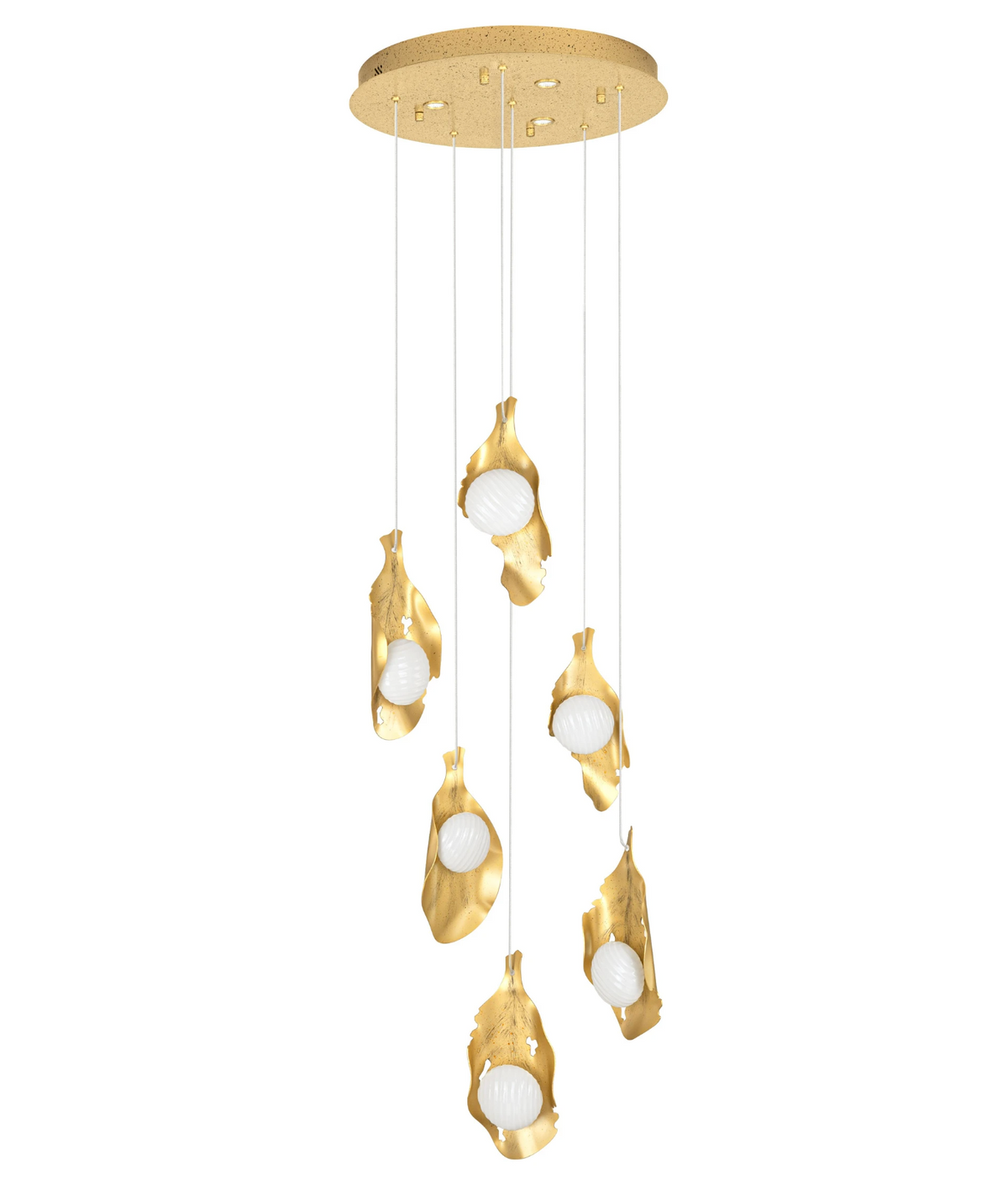 Rola Gold Steel & Opal Decorative 6 Light Multi Pendant - ID 15075