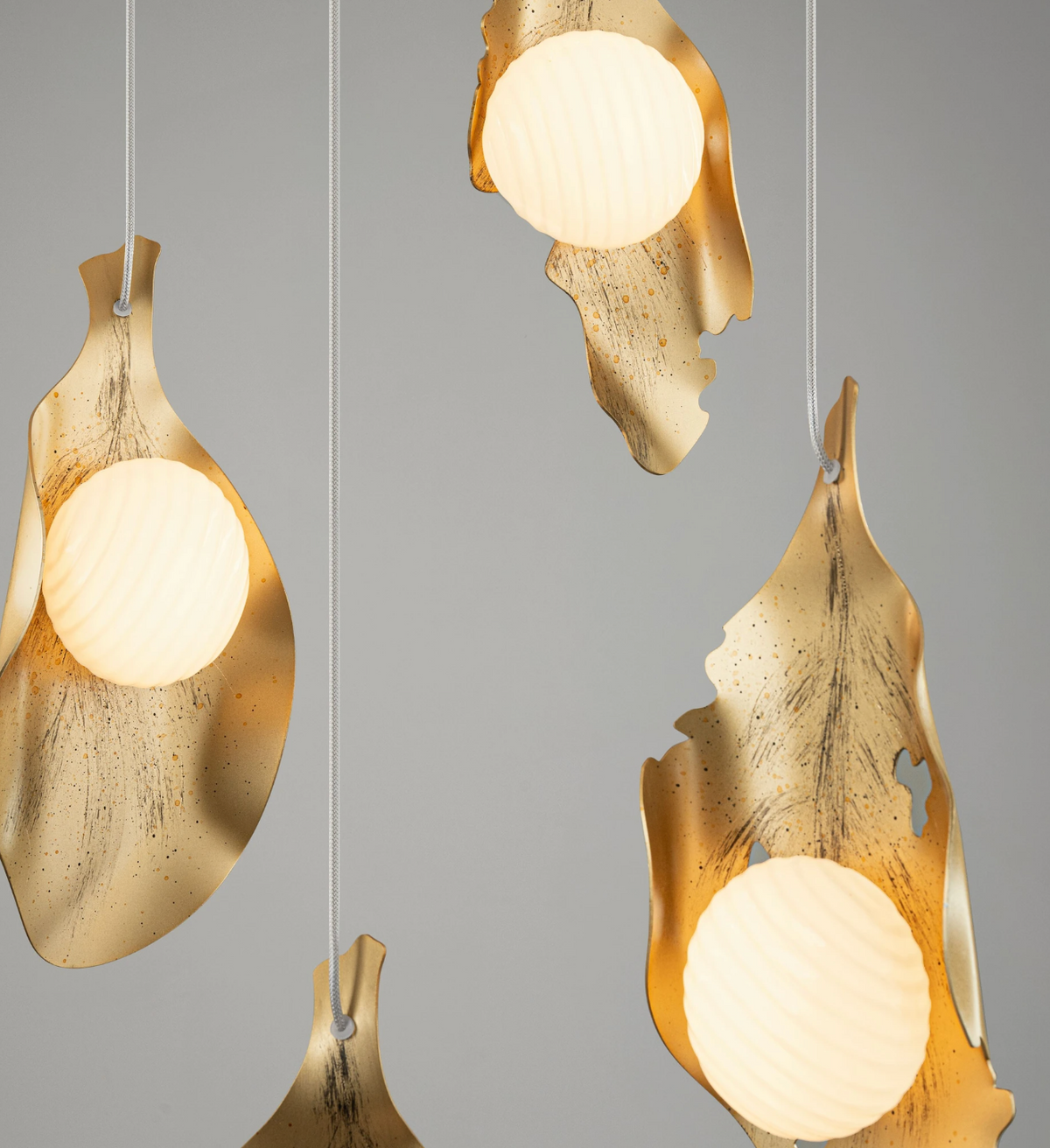 Rola Gold Steel & Opal Decorative 6 Light Multi Pendant - ID 15075