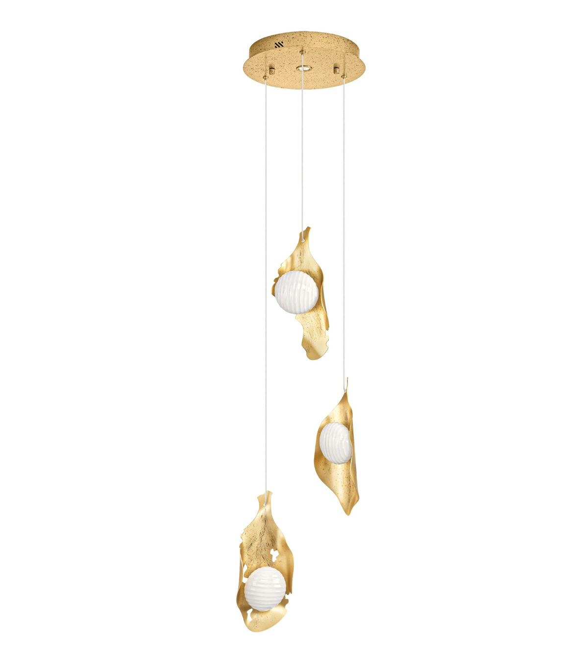 Rola Gold Steel & Opal Decorative 3 Light Multi Pendant - ID 15074
