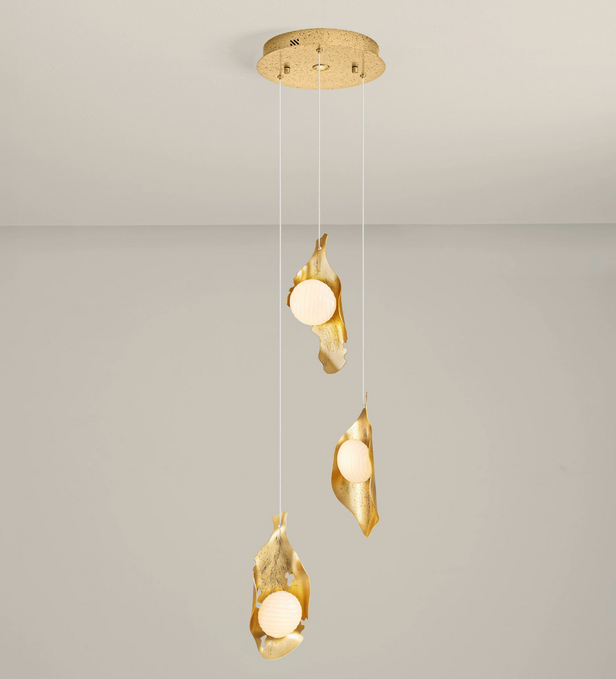Rola Gold Steel & Opal Decorative 3 Light Multi Pendant - ID 15074