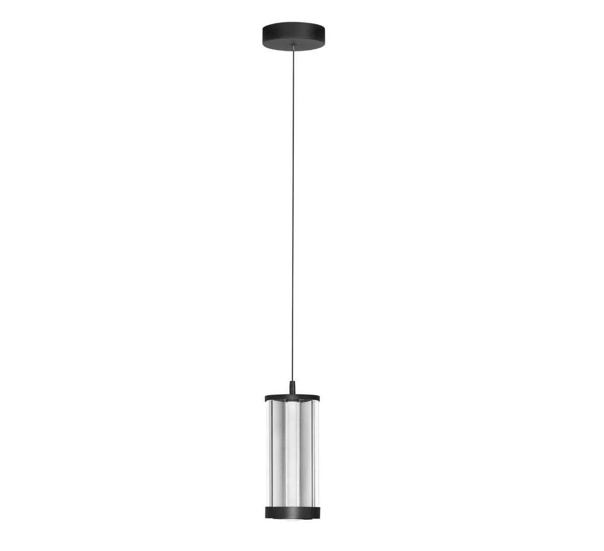 Doce Black and Clear Glass Single Pendant - ID 15077