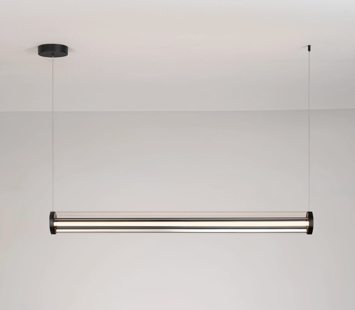 Doce Black and Clear Glass Linear Bar Pendant - ID 15079