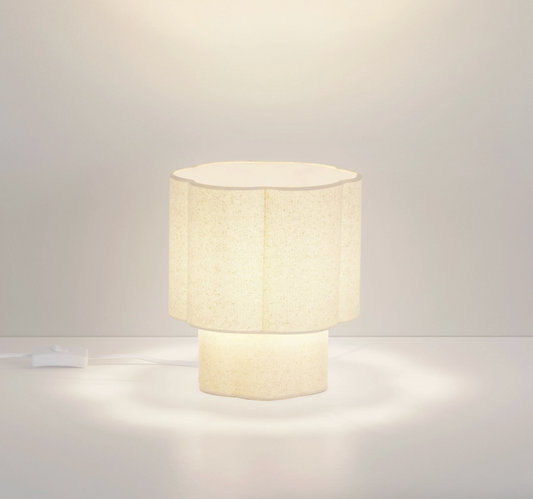 OSY Scalloped Beige Table Lamp - ID 15088