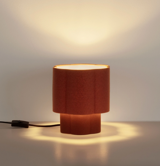 OSY Scalloped Red Table Lamp - ID 15086