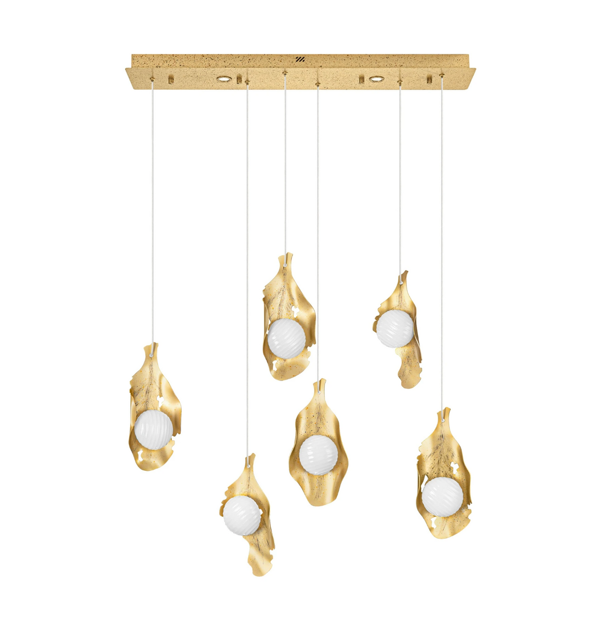 Rola Gold Steel & Opal Decorative 6 Light Bar Multi Pendant - ID 15090