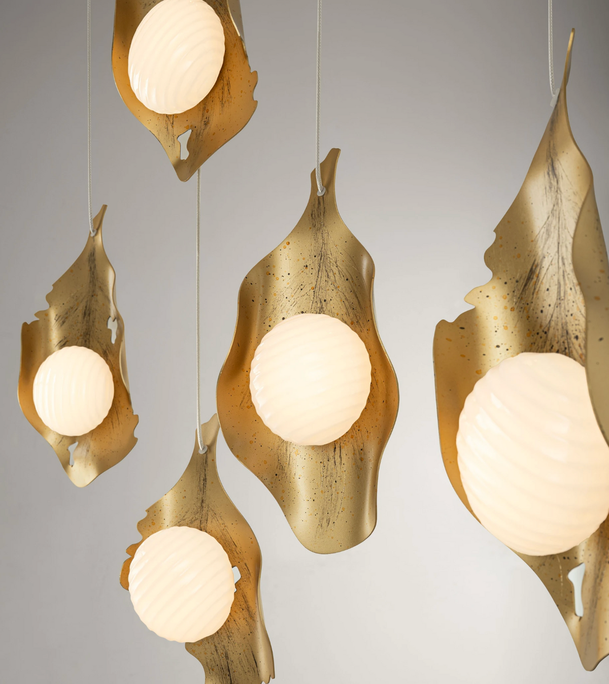 Rola Gold Steel & Opal Decorative 6 Light Bar Multi Pendant - ID 15090