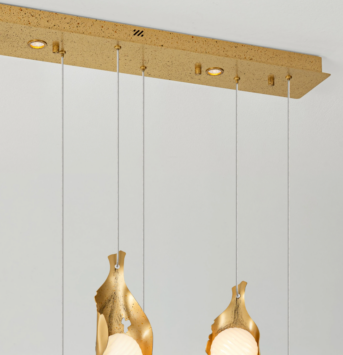 Rola Gold Steel & Opal Decorative 6 Light Bar Multi Pendant - ID 15090