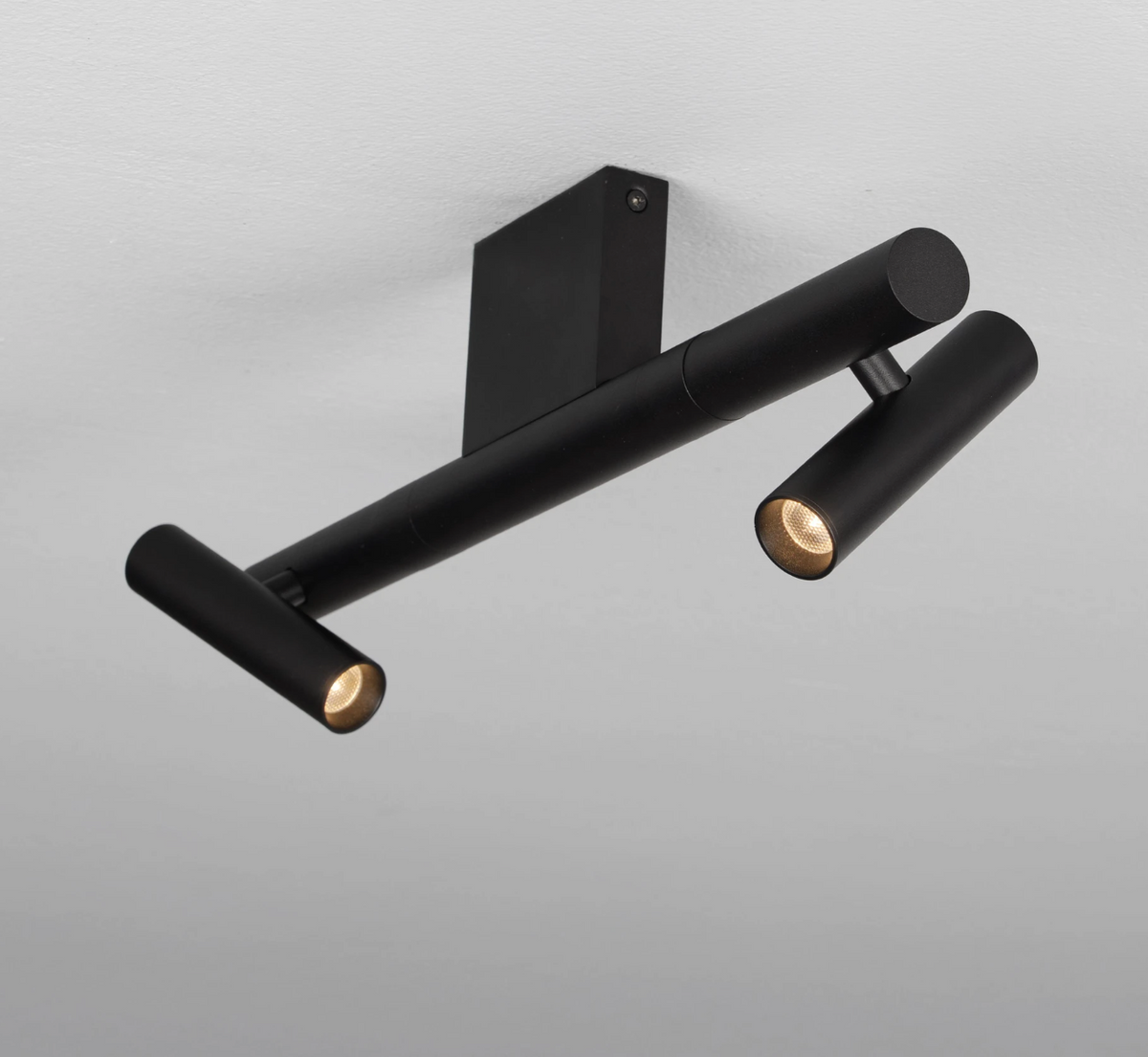 Leva Spot Sleek Black Twin Ceiling Light - ID 15093