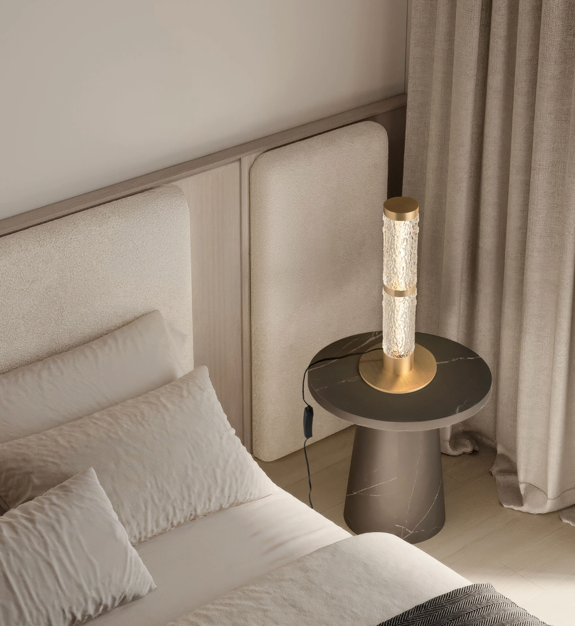 Coro Gold & Textured Glass Table Lamp - ID 15096