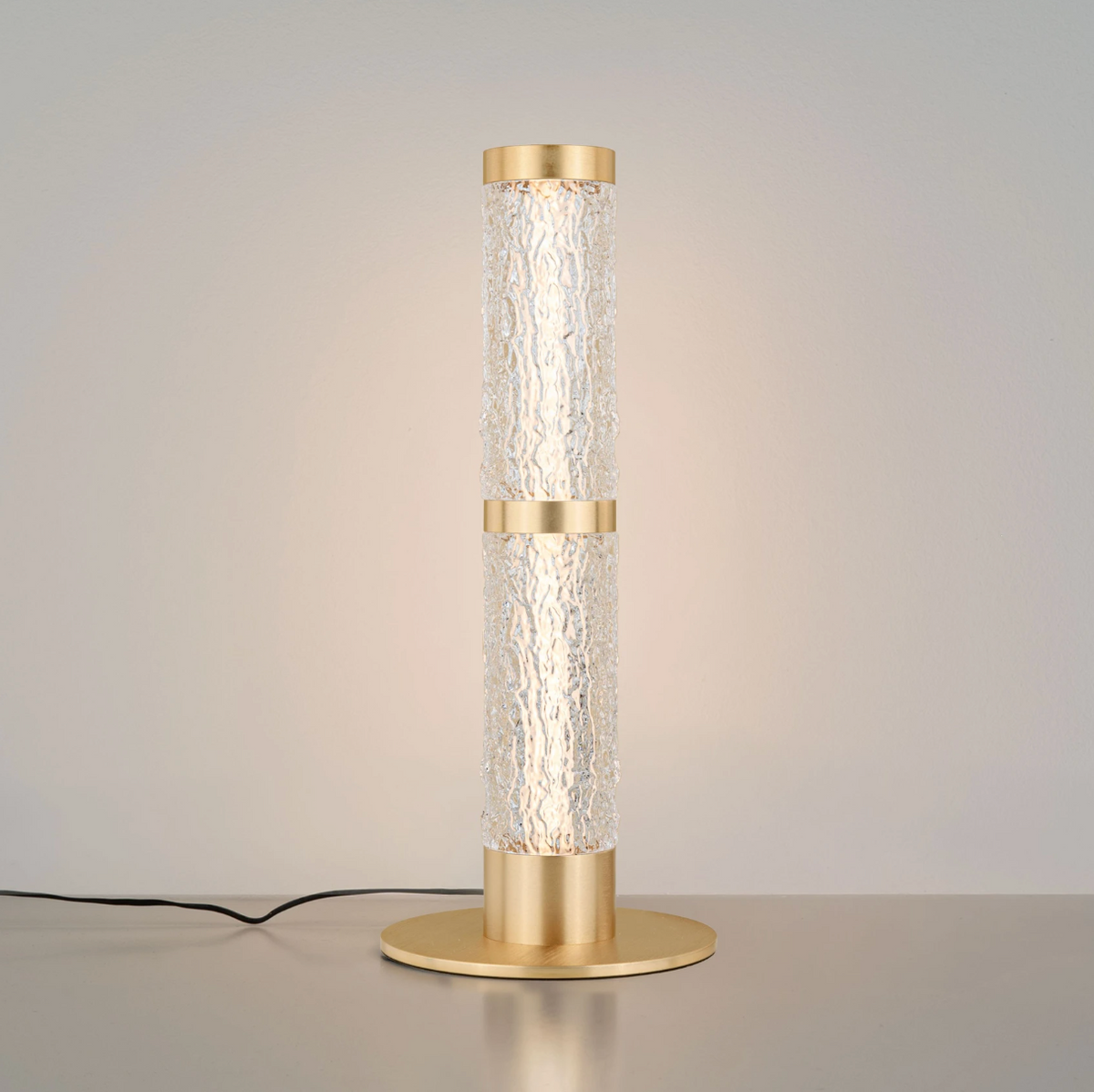Coro Gold & Textured Glass Table Lamp - ID 15096