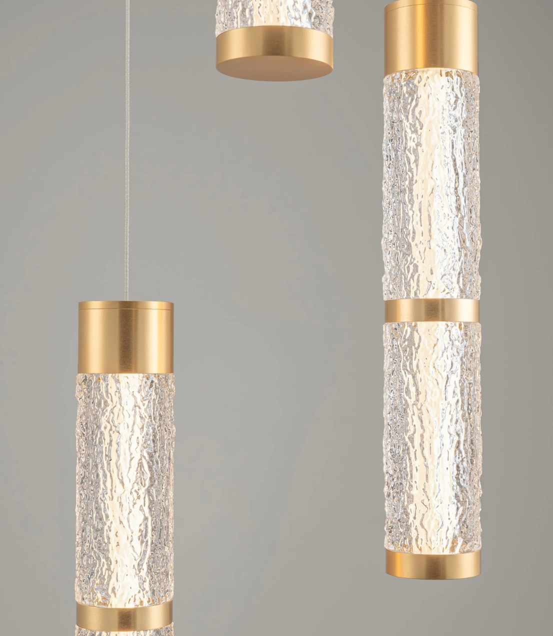 Coro Gold & Textured Glass 3 Light Round Pendant - ID 15099