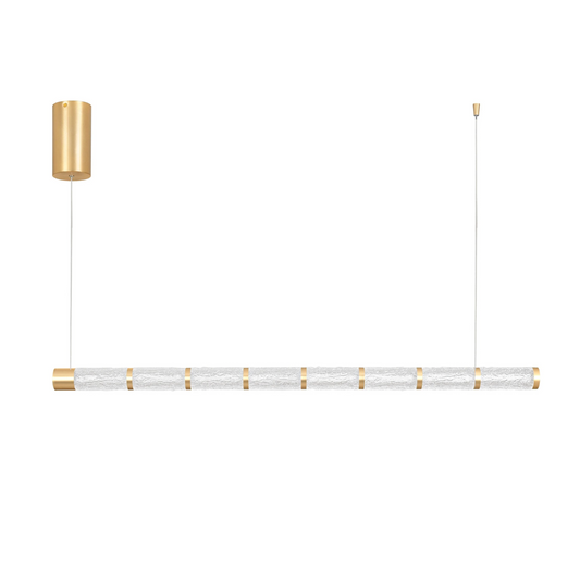 Coro Gold & Textured Glass Linear Bar Pendant - ID 15101