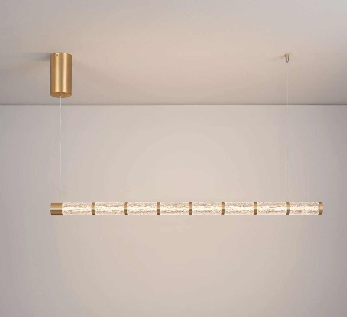 Coro Gold & Textured Glass Linear Bar Pendant - ID 15101