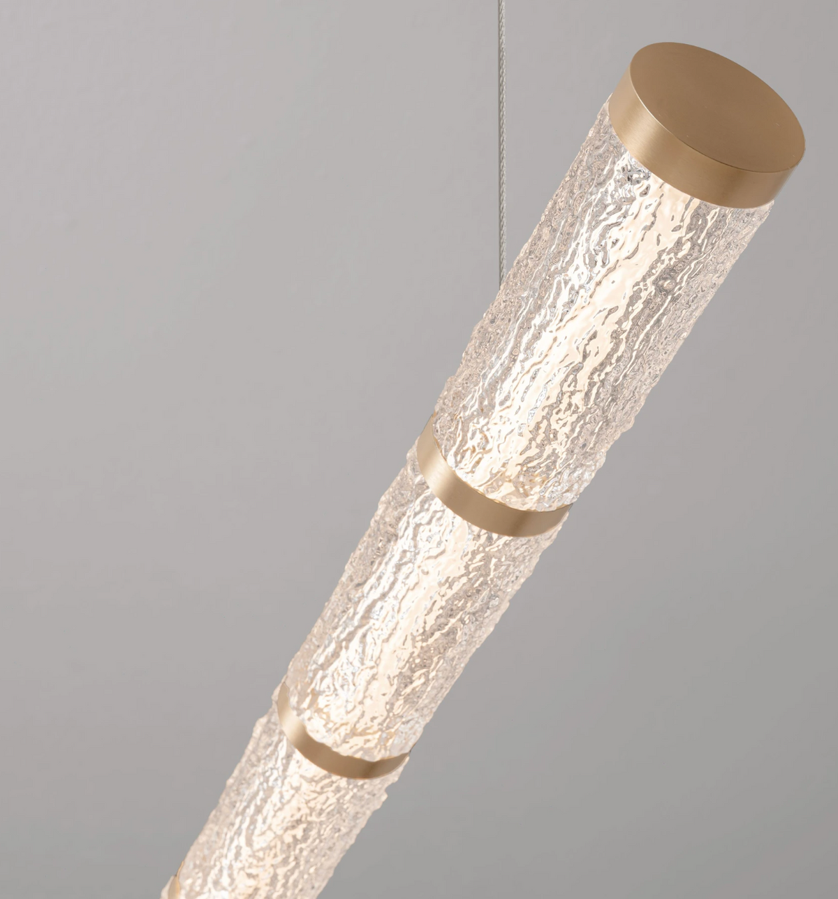 Coro Gold & Textured Glass Linear Bar Pendant - ID 15101