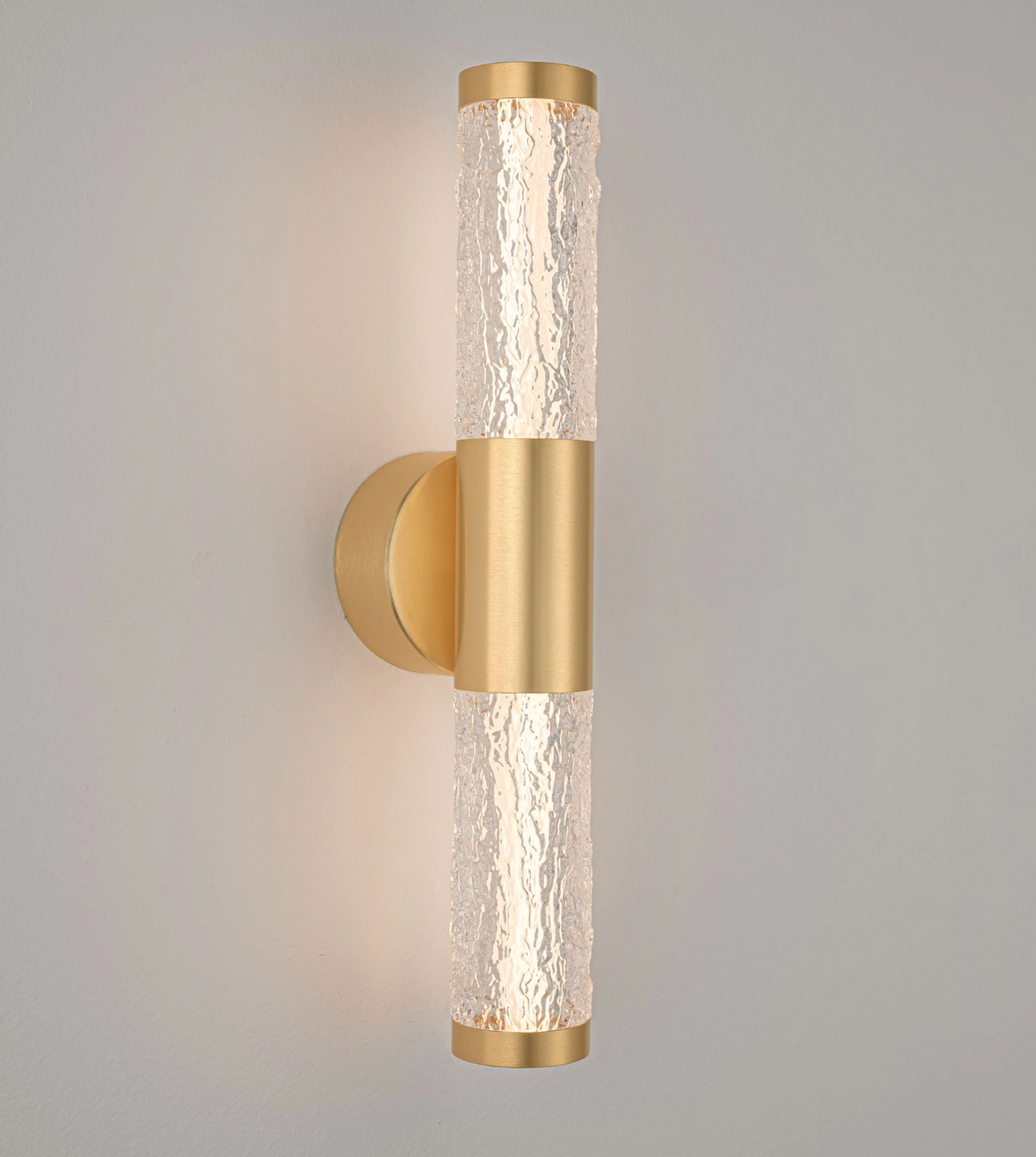 Coro Gold & Textured Glass Wall Light - ID 15102