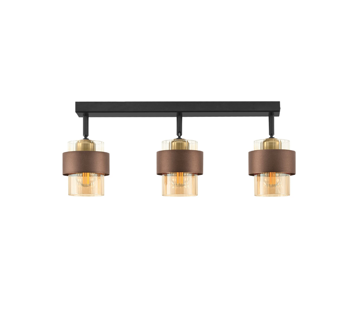 ENA Coffee & Ribbed Amber Glass 3lt Bar Ceiling Light - ID 15106