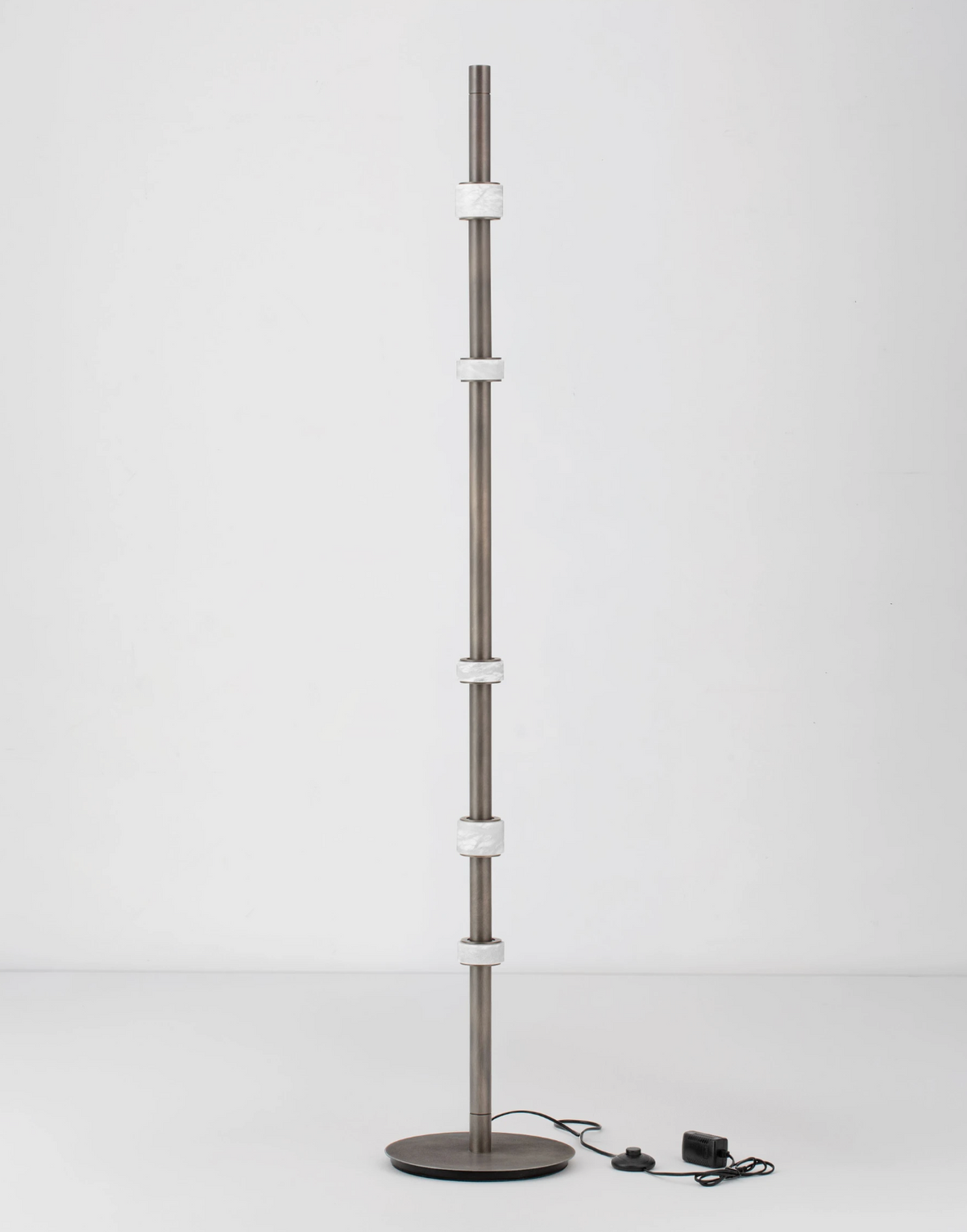 Rowl Anthracite & Alabaster Decorative Floor Lamp - ID 15111